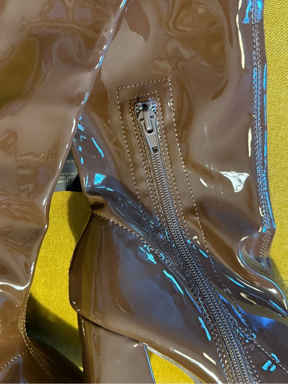 Forever 21 Brown Patent Over-the-Knee Boots